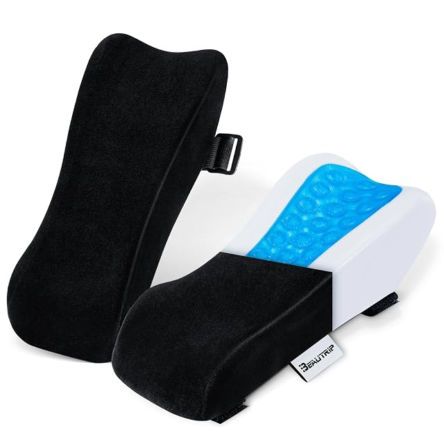 BEAUTRIP arc-contoured armrest pads with a gel top layer on an office chair