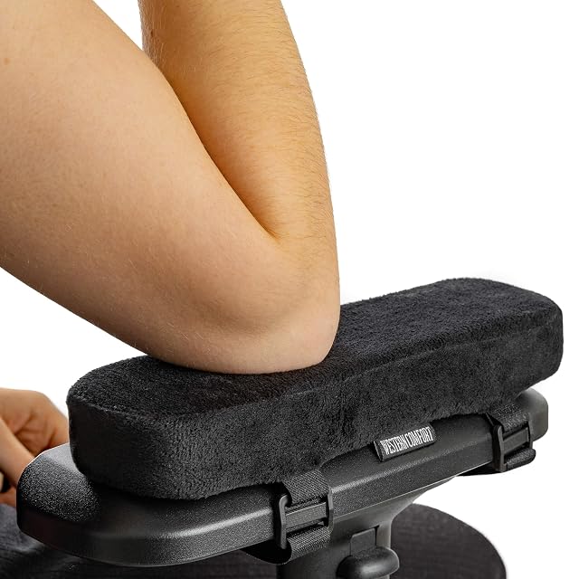 WESTERN COMFORT memory foam armrest pads strapped to a chair arm