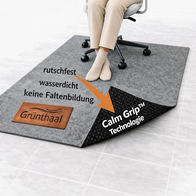 Grünthaal SilentFloor fleece-surface chair mat in grey