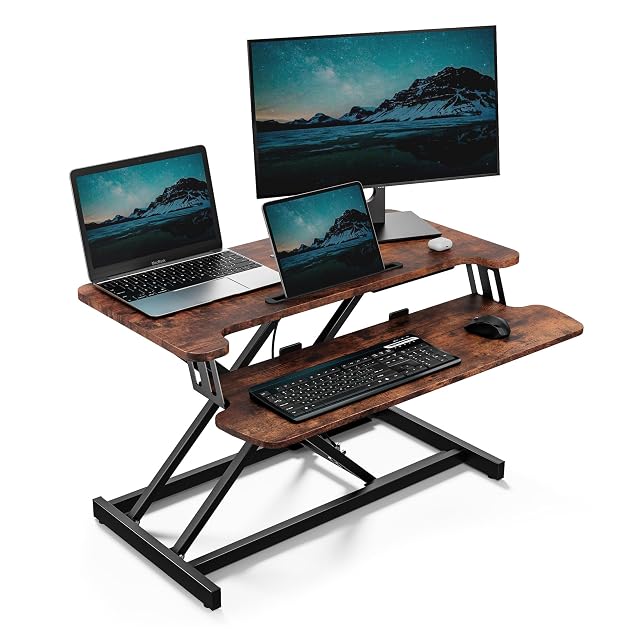 VonHaus two-tier desktop standing desk converter