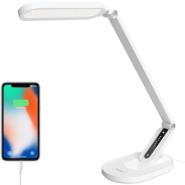 JKSWT full-metal LED desk lamp with adjustable arm