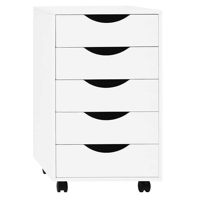 WOLTU 5-drawer rolling file cabinet with melamine finish
