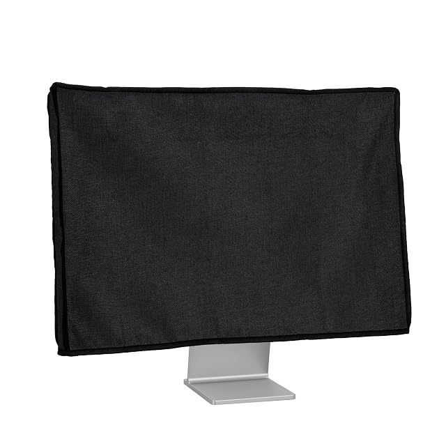 kwmobile linen dust cover over a desktop monitor