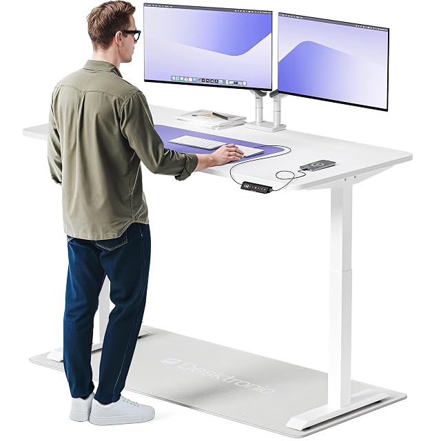 Desktronic electric standing desk with touchscreen control panel
