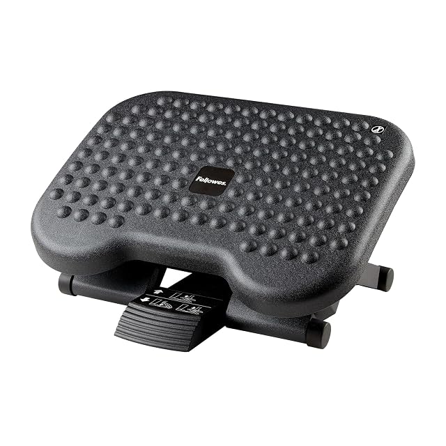 Fellowes tilting footrest with massage surface