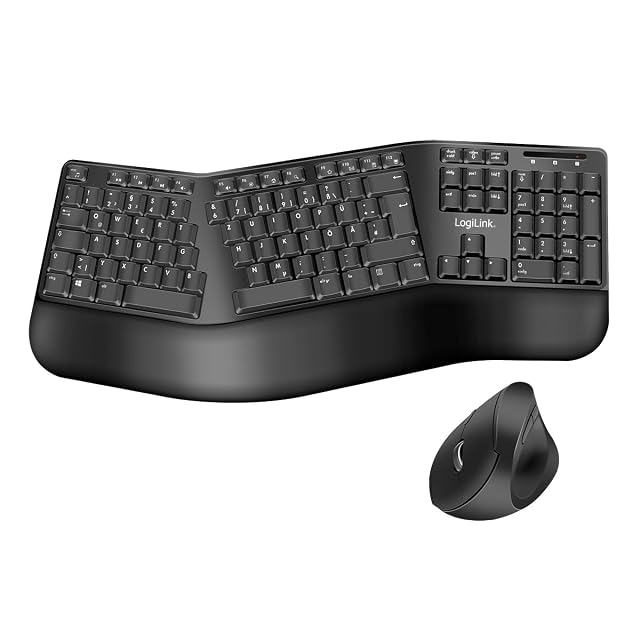 LogiLink wireless ergonomic keyboard and mouse set