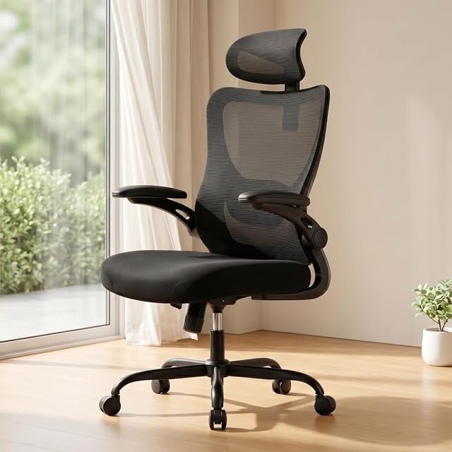 Marsail ergonomic office chair with black mesh back and adjustable armrests