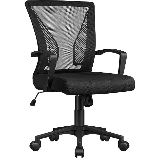Yaheetech ergonomic mesh office chair in black