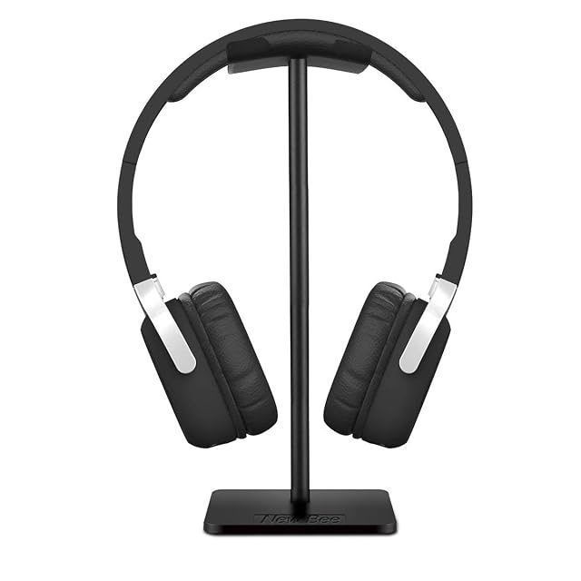 New Bee aluminum headset stand holding a pair of headphones