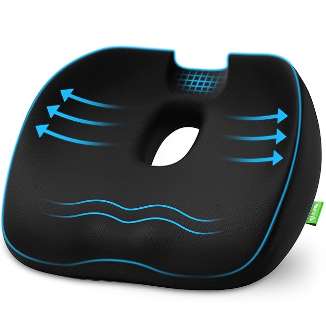 AUVON orthopedic donut seat cushion with central cutout