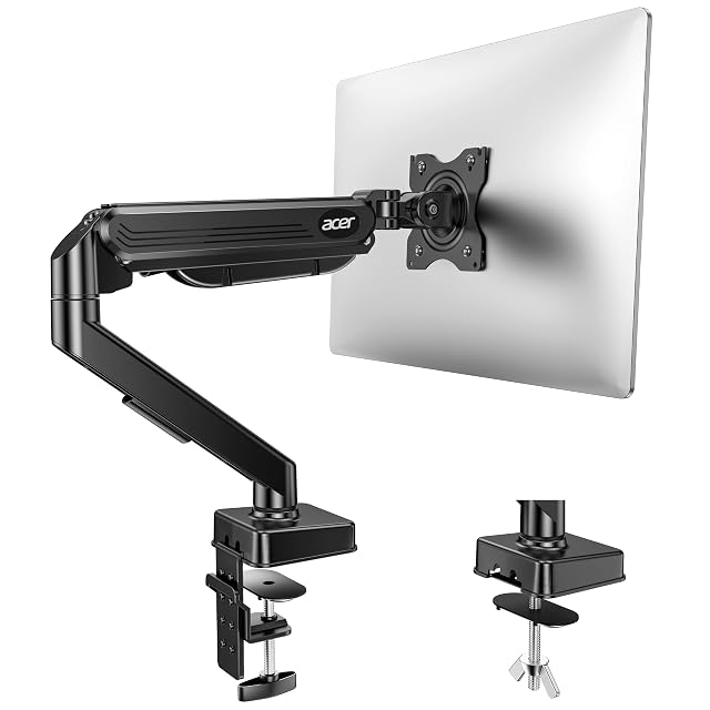 Acer gas-spring monitor arm supporting a widescreen monitor