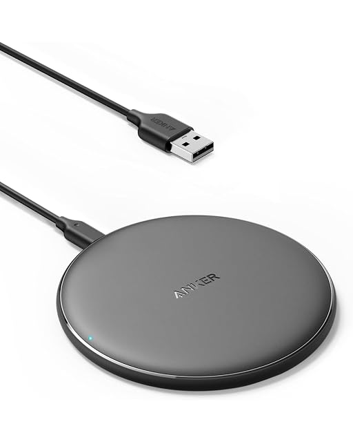 Anker PowerWave wireless charging pad on a desk